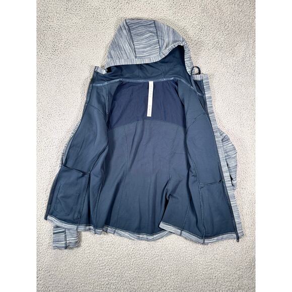 Lululemon Hooded Define Jacket Nulu Womens 10 Heathered Blue Gray Activewear Gym - Picture 6 of 10